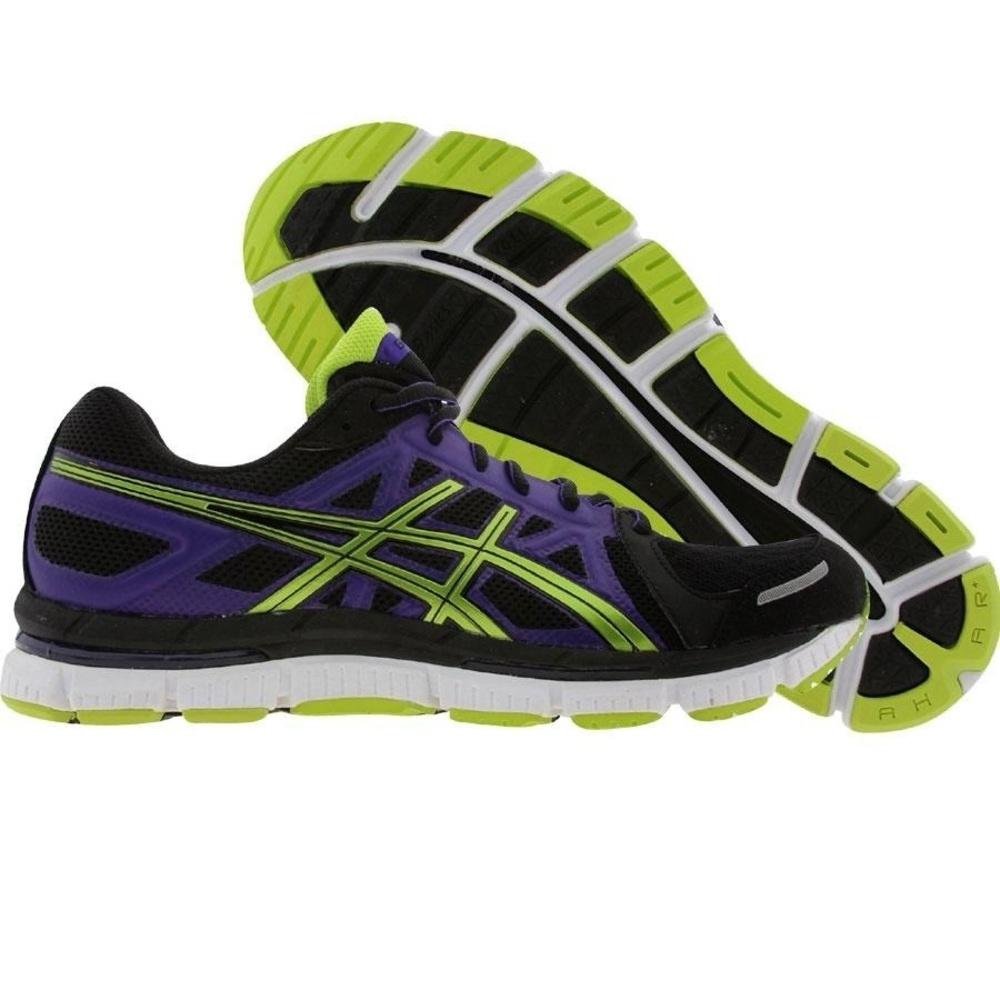 ASICS Women’s Running Gym Shoes Sneakers - black green & purple, size 7.5